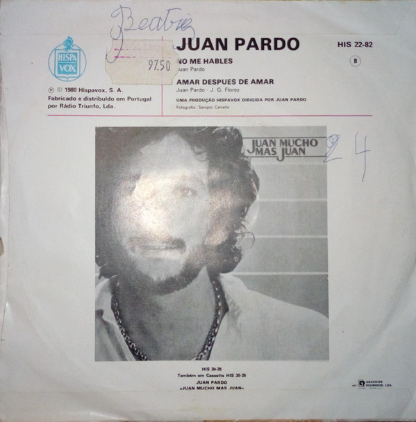 Juan Pardo - No Me Hables | Hispavox (HIS 22-82)
