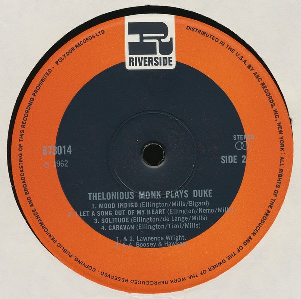 Thelonious Monk - Thelonious Monk Plays Duke | Riverside Records (673 014) - 4 Thelonious Monk - Thelonious Monk Plays Duke | Riverside Records (673 014) - 4