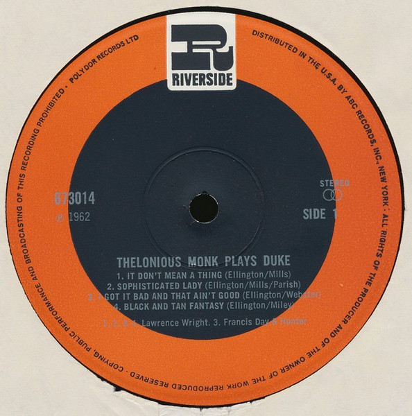 Thelonious Monk - Thelonious Monk Plays Duke | Riverside Records (673 014) - 3 Thelonious Monk - Thelonious Monk Plays Duke | Riverside Records (673 014) - 3