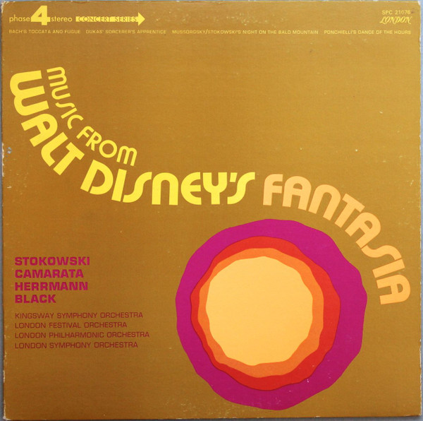 Leopold Stokowski , Tutti Camarata , Bernard Herrmann , Stanley Black - Music From Walt Disney's Fantasia | London Records (SPC 21076) - main