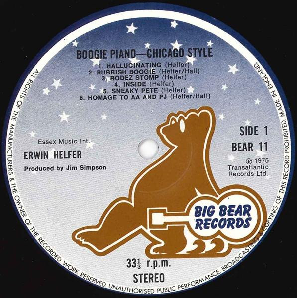 Erwin Helfer - Boogie Piano Chicago Style | Big Bear Records (BEAR 11) - 3 Erwin Helfer - Boogie Piano Chicago Style | Big Bear Records (BEAR 11) - 3