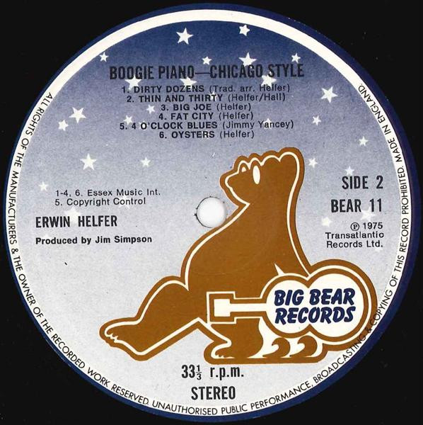 Erwin Helfer - Boogie Piano Chicago Style | Big Bear Records (BEAR 11) - 4 Erwin Helfer - Boogie Piano Chicago Style | Big Bear Records (BEAR 11) - 4