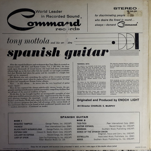 Tony Mottola And His Orchestra - Spanish Guitar | Command (298 027) - 4 Tony Mottola And His Orchestra - Spanish Guitar | Command (298 027) - 4