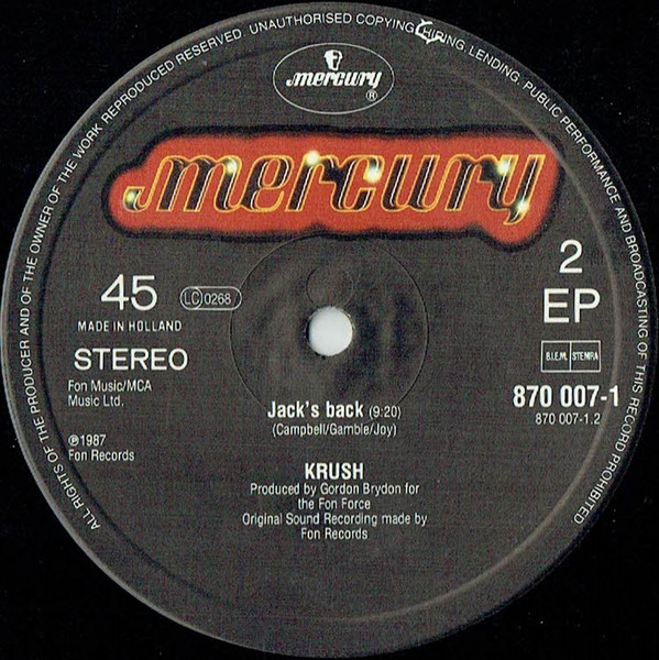Krush - House Arrest (The Beat Is The Law) | Mercury (870 007-1) - 4