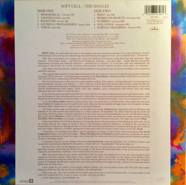 Soft Cell - The Singles | Mercury (830 708-1) - 2