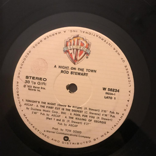 Rod Stewart - A Night On The Town | Warner Bros. Records (w56234) - 3 Rod Stewart - A Night On The Town | Warner Bros. Records (w56234) - 3