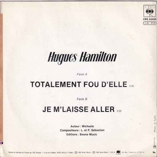Hugues Hamilton - Totalement Fou D'elle | CBS (CBS A2459) - 2 Hugues Hamilton - Totalement Fou D'elle | CBS (CBS A2459) - 2