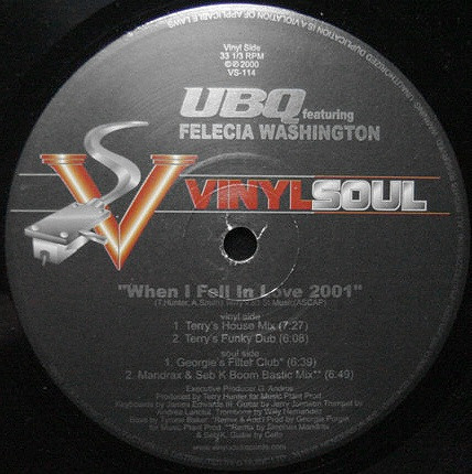 UBQ Project Featuring Felica Washington - When I Fell In Love 2001 | Vinyl Soul (VS-114) - main