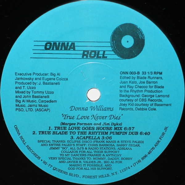 Donna Williams - True Love Never Dies | Onna Roll (ONN 003) - 2