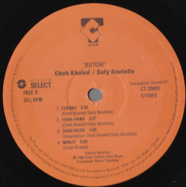 Khaled & Safy Boutella - Kutché | Charles Talar Records (CT-20003) - 4