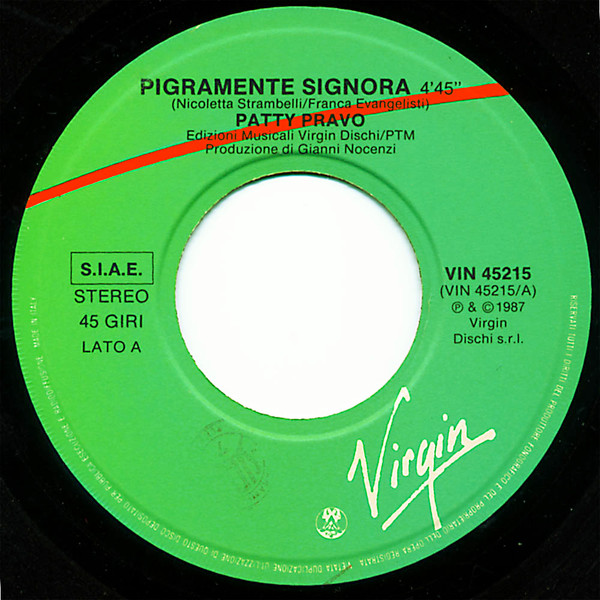 Patty Pravo - Pigramente Signora | Virgin (VIN 45215) - 3