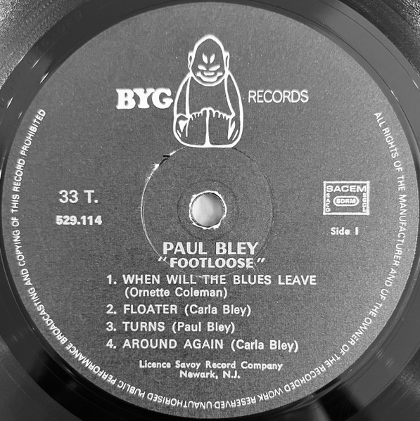 Paul Bley - Footloose | BYG Records (BYG 529 114) - 3