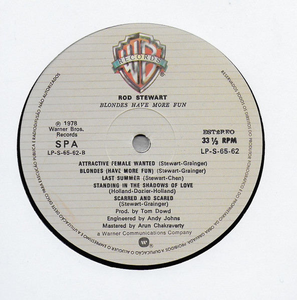 Rod Stewart - Blondes Have More Fun | Warner Bros. Records (LP-S-65-62) - 3