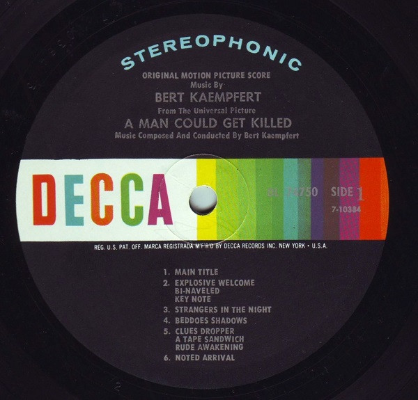 Bert Kaempfert - A Man Could Get Killed: Original Motion Picture Score [Vinyl] | Decca (DL 74750) - 3
