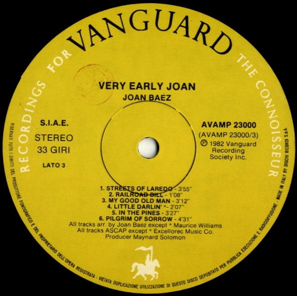 Joan Baez - Very Early Joan | Vanguard (AVAMP 23000) - 3