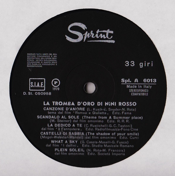 Nini Rosso - The Golden Trumpet Of Nini Rosso | Sprint (Spl. A 6013) - 4 Nini Rosso - The Golden Trumpet Of Nini Rosso | Sprint (Spl. A 6013) - 4