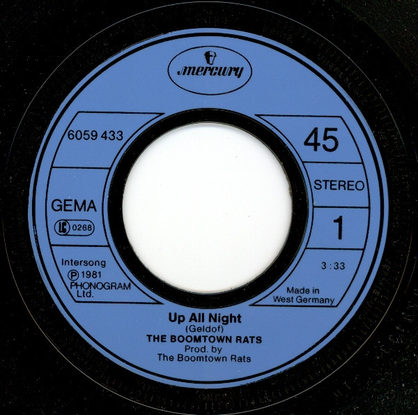 The Boomtown Rats - Up All Night | Mercury (6059 433) - 3