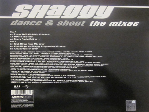 Shaggy - Dance & Shout (The Mixes) | Nitelite Records (NL 18-00) - main Shaggy - Dance & Shout (The Mixes) | Nitelite Records (NL 18-00) - main