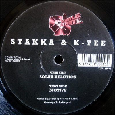 Stakka & K.Tee - Motive / Solar Reaction | Trouble On Vinyl (TOV 12032) - main