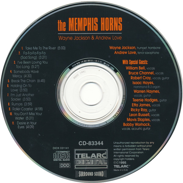 The Memphis Horns - Wayne Jackson & Andrew Love With Special Guests | Telarc (CD-83344) - 3 The Memphis Horns - Wayne Jackson & Andrew Love With Special Guests | Telarc (CD-83344) - 3