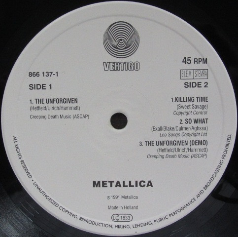Metallica - The Unforgiven | Vertigo (866 137-1) - 3