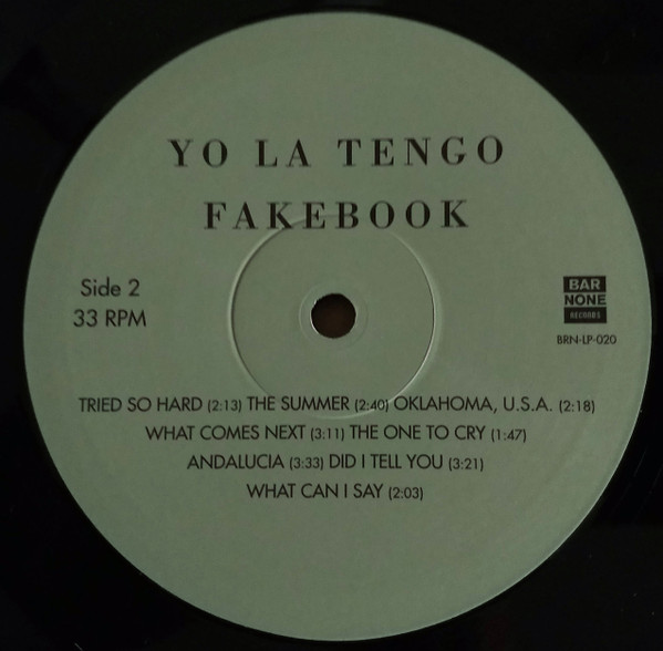 Yo La Tengo - Fakebook | Bar/None Records (BRN-LP-020) - 3 Yo La Tengo - Fakebook | Bar/None Records (BRN-LP-020) - 3