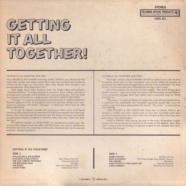 Various - Getting It All Together! | Columbia Special Products (CSPS 391) - 2