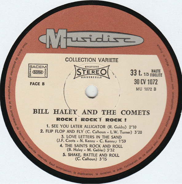 Bill Haley And His Comets - Rock! Rock! Rock! | Musidisc (30 CV 1072) - 3 Bill Haley And His Comets - Rock! Rock! Rock! | Musidisc (30 CV 1072) - 3
