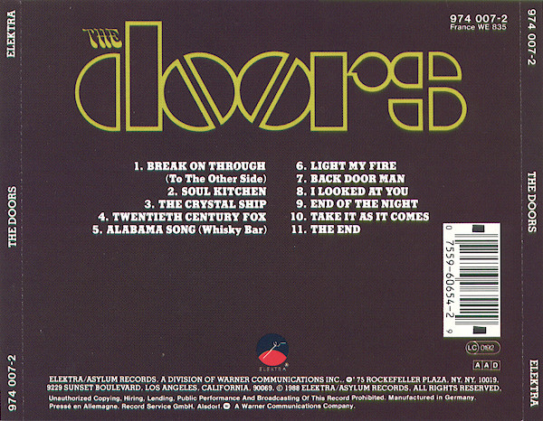 The Doors - The Doors | Elektra (974 007-2) - 2