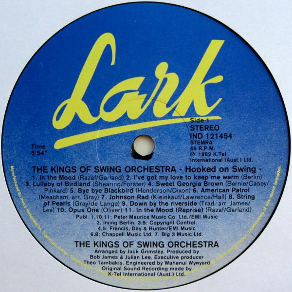 The Kings Of Swing Orchestra - Hooked On Swing (Special 12" Swing Mix 10:50 Min.) | Lark (IND-121454) - 2