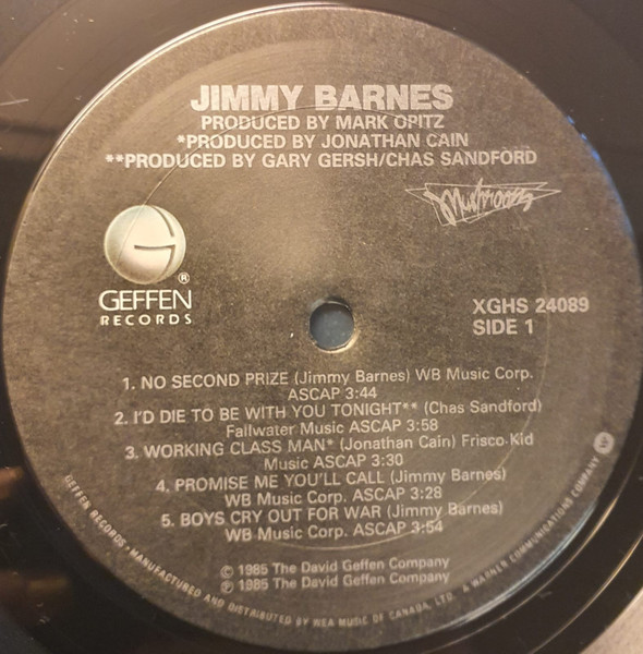 Jimmy Barnes - Jimmy Barnes | Geffen Records (XGHS 24089) - 3 Jimmy Barnes - Jimmy Barnes | Geffen Records (XGHS 24089) - 3