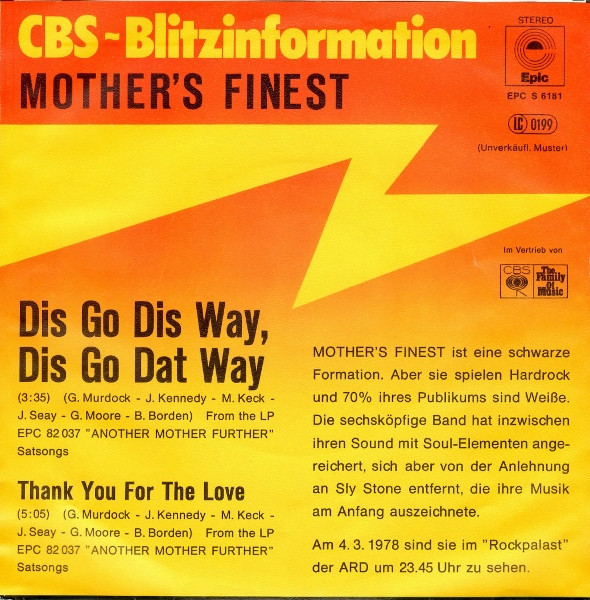 Mother's Finest - Dis Go Dis Way, Dis Go Dat Way | Epic (EPC S 6181) - 2 Mother's Finest - Dis Go Dis Way, Dis Go Dat Way | Epic (EPC S 6181) - 2