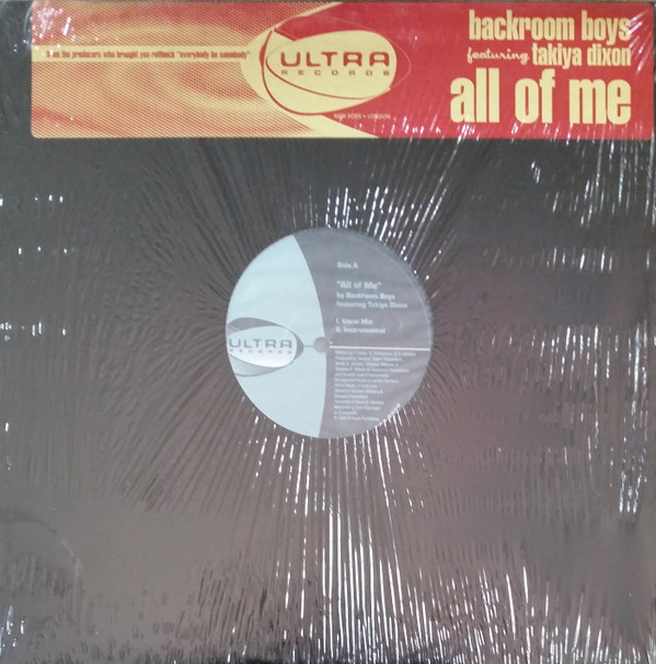 Backroom Boys Featuring Takiya Dixon - All Of Me | Ultra Records (UL12"002) - main