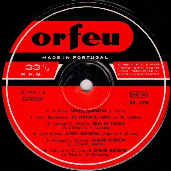 Various - Avante, Camarada | Orfeu (SB 1070) - 3