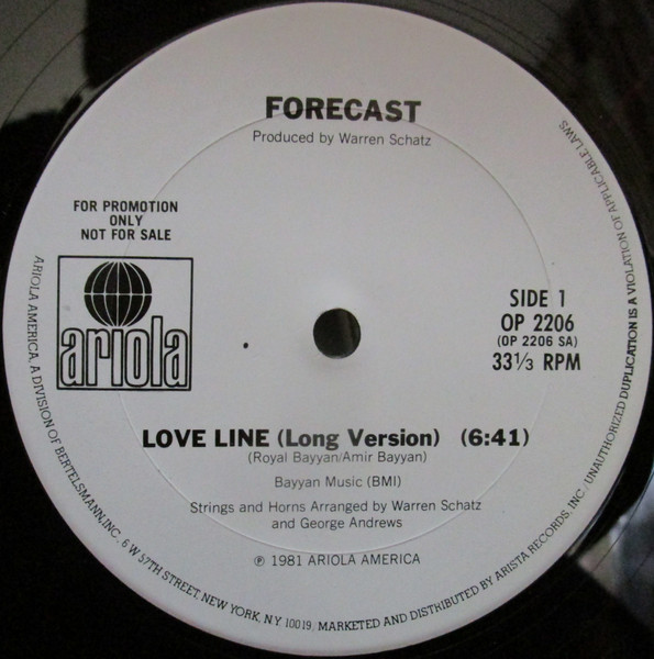 Forecast - Love Line | Ariola (OP 2206) - main Forecast - Love Line | Ariola (OP 2206) - main