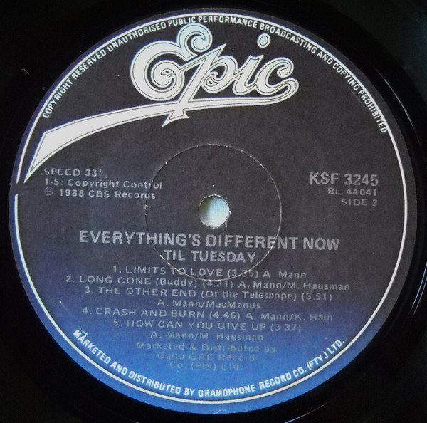 'Til Tuesday - Everything's Different Now | Epic (KSF 3245) - 4 'Til Tuesday - Everything's Different Now | Epic (KSF 3245) - 4