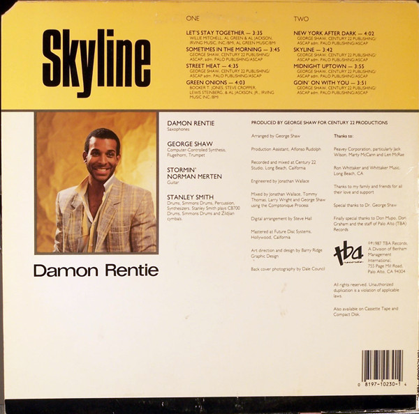 Damon Rentie - Skyline | TBA Records (TBA 230) - 2 Damon Rentie - Skyline | TBA Records (TBA 230) - 2