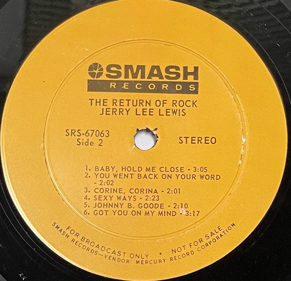 Jerry Lee Lewis - The Return Of Rock! | Smash Records (SRS 67063) - 4