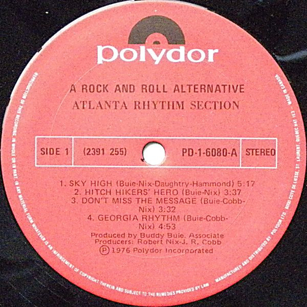 Atlanta Rhythm Section - A Rock And Roll Alternative [Vinyl] | Polydor (PD-1-6080) - 3