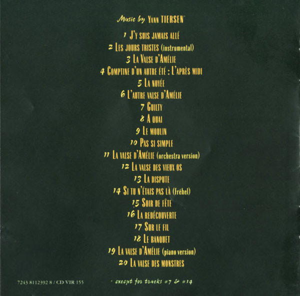 Yann Tiersen - Amelie | Labels (CDVIR 155) - 3 Yann Tiersen - Amelie | Labels (CDVIR 155) - 3