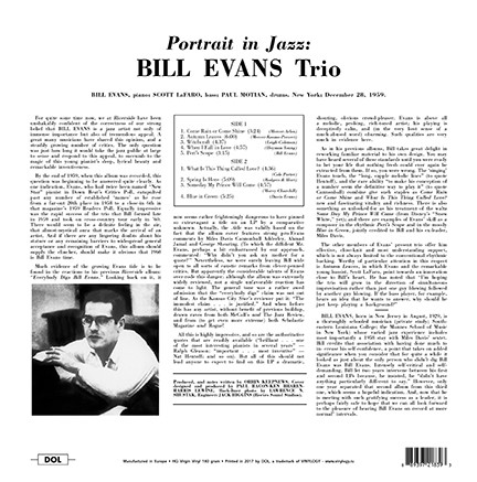 The Bill Evans Trio - Portrait In Jazz | DOL (DOL839HG) - 2