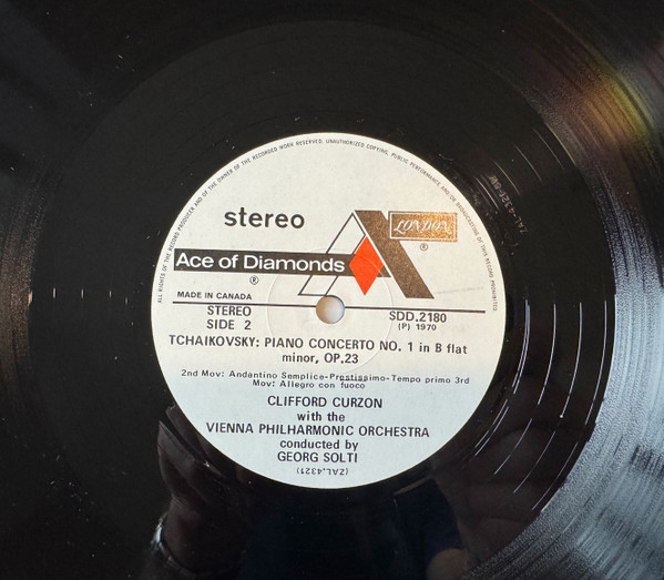 Clifford Curzon , Wiener Philharmoniker , Georg Solti - Pyotr Ilyich Tchaikovsky - Piano Concerto No 1 In B Flat Minor, Op. 23 | Ace Of Diamonds (SDD 2180) - 4