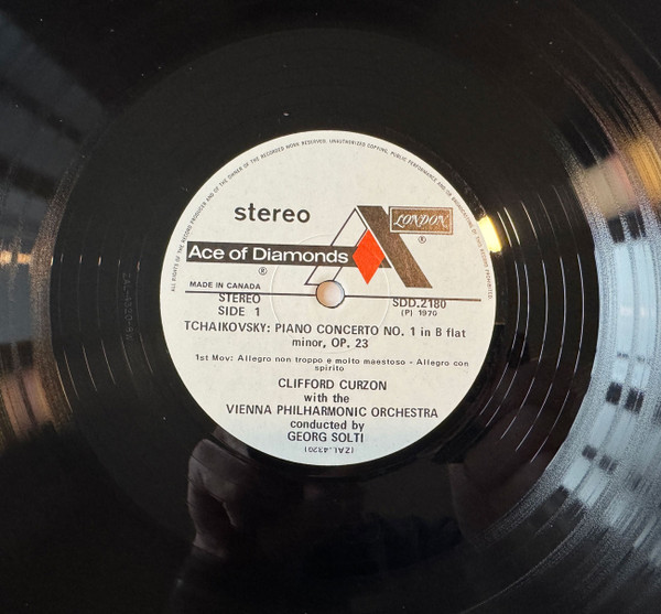 Clifford Curzon , Wiener Philharmoniker , Georg Solti - Pyotr Ilyich Tchaikovsky - Piano Concerto No 1 In B Flat Minor, Op. 23 | Ace Of Diamonds (SDD 2180) - 3