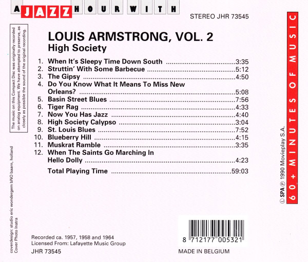 Louis Armstrong - Vol. 2 High Society | Jazz Hour (JHR 73545) - 2