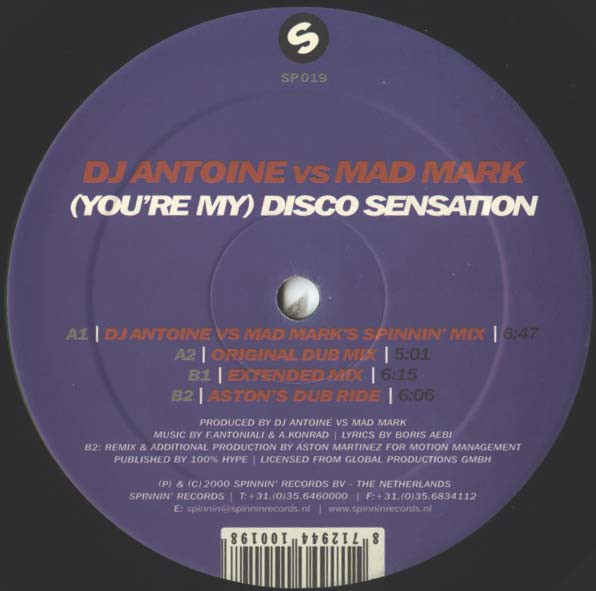 DJ Antoine Vs. Mad Mark - (You're My) Disco Sensation | Spinnin' Records (SP019) - 2