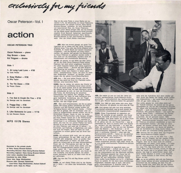 Oscar Peterson - Action | MPS Records (MPS 15 178 ST) - 2