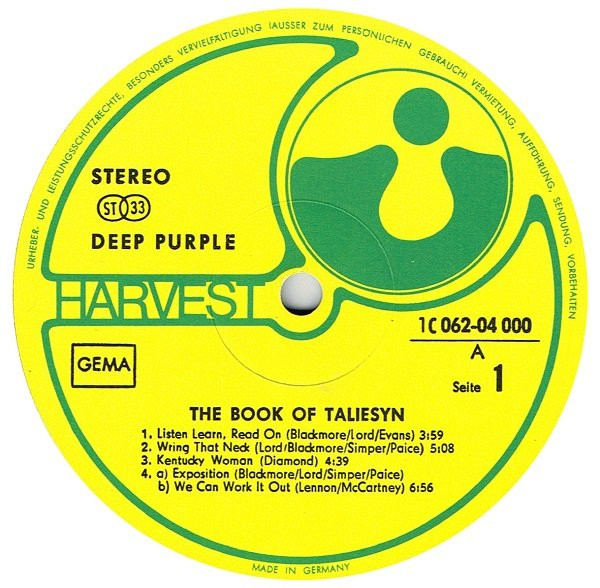 Deep Purple - The Book Of Taliesyn | Harvest (1C 062-04 000) - 4