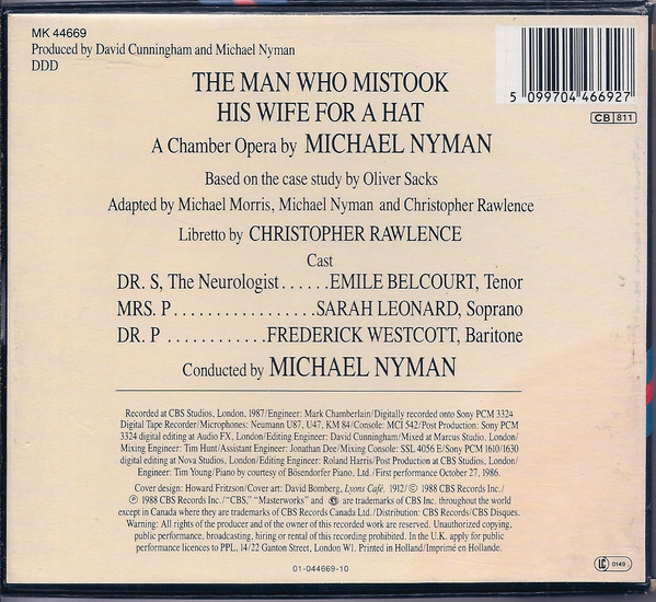 Michael Nyman - The Man Who Mistook His Wife For A Hat | CBS (MK 44669) - 2 Michael Nyman - The Man Who Mistook His Wife For A Hat | CBS (MK 44669) - 2