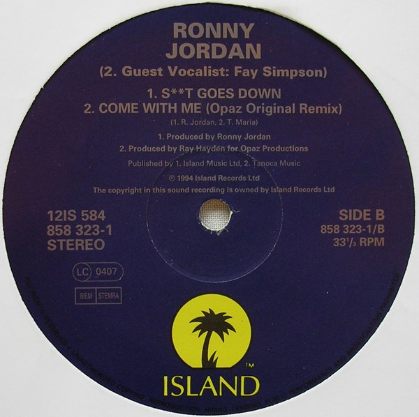 Ronny Jordan - Come With Me | Island Records (12 IS 584) - 4 Ronny Jordan - Come With Me | Island Records (12 IS 584) - 4