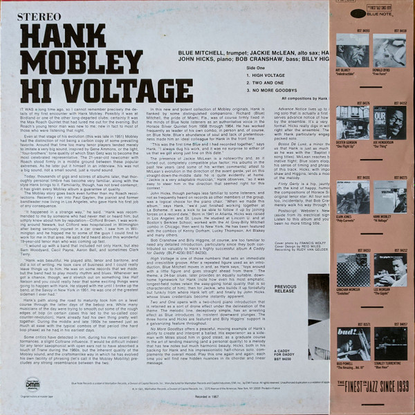 Hank Mobley - Hi Voltage | Blue Note (BST 84273) - 2